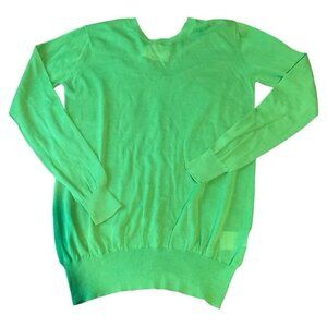Phillip Lim Kelly Green Cotton Womens Sweater Top Blouse Long Sleeve Winter Xs